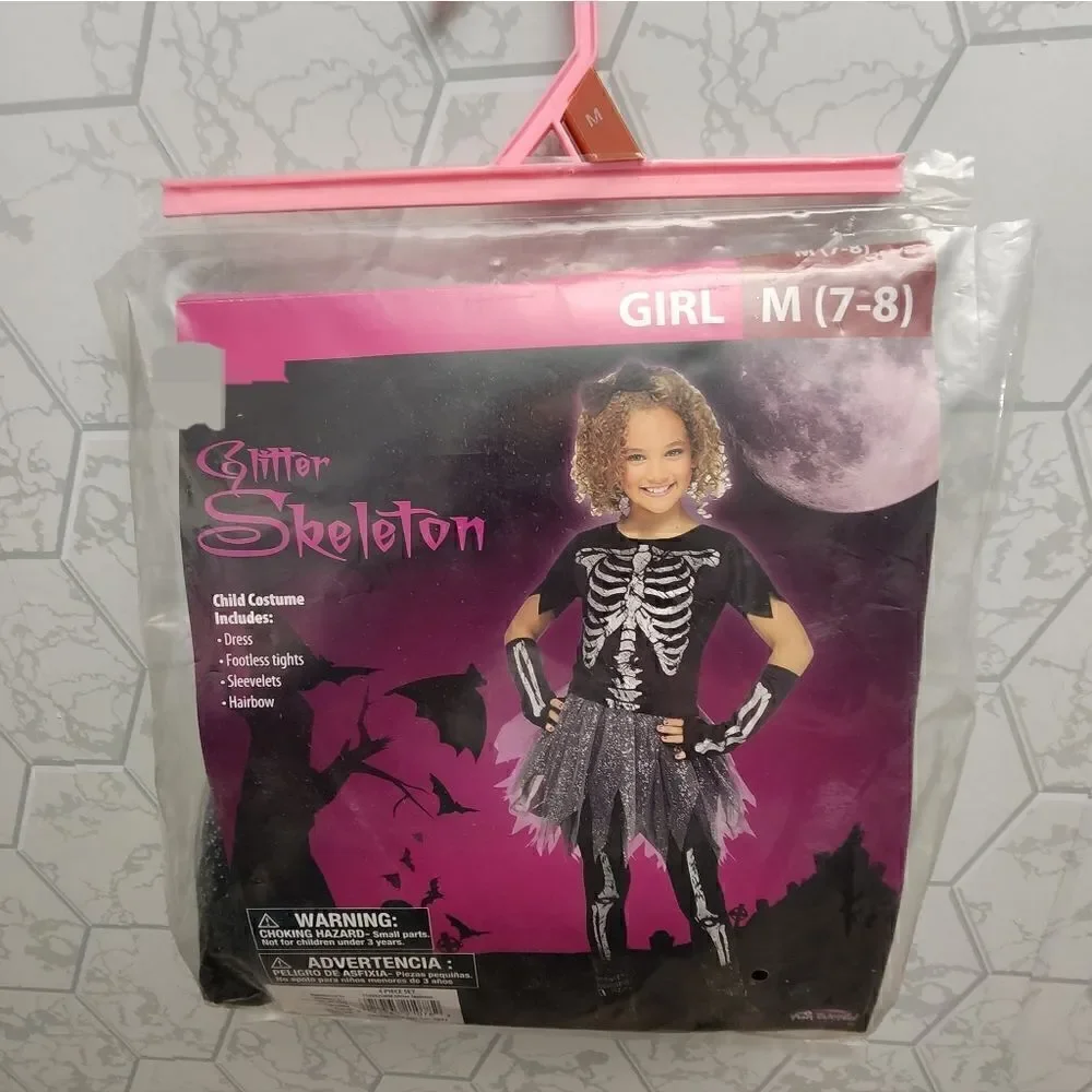 Nwt Hallowen Girl Skeleton CHILD Girls Costume NEW Dress